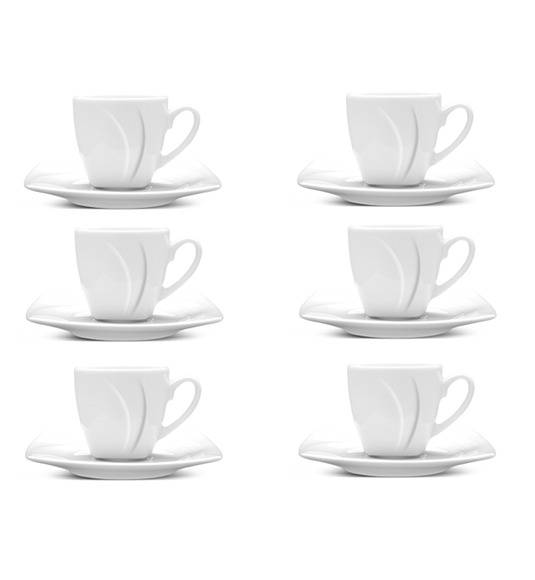 LUBIANA CELEBRATION Komplet 6 Filiżanek 200 ml + spodki / 12 el / 6 os / porcelana