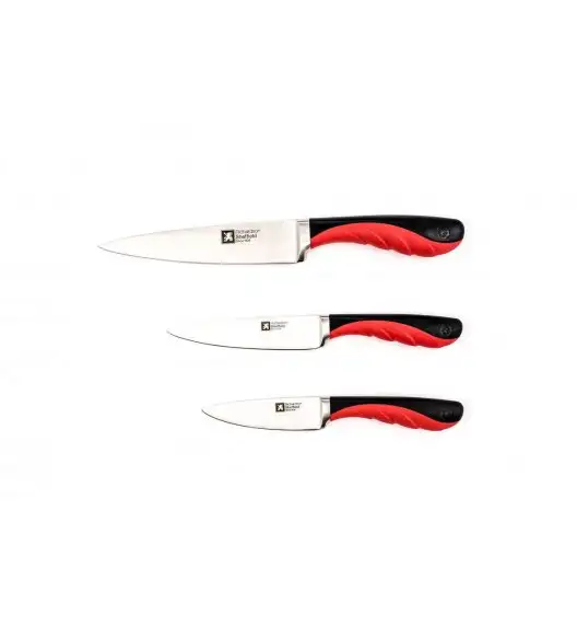 RICHARDSON GRIPI Komplet noży 3 sztuki - czarno-czerwone, blister