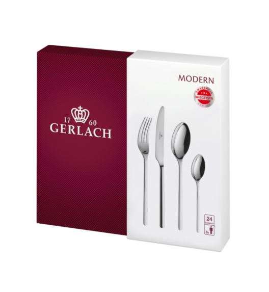 Gerlach Modern Sztućce Komplet 24 el pudelko / 6 osób / połysk
