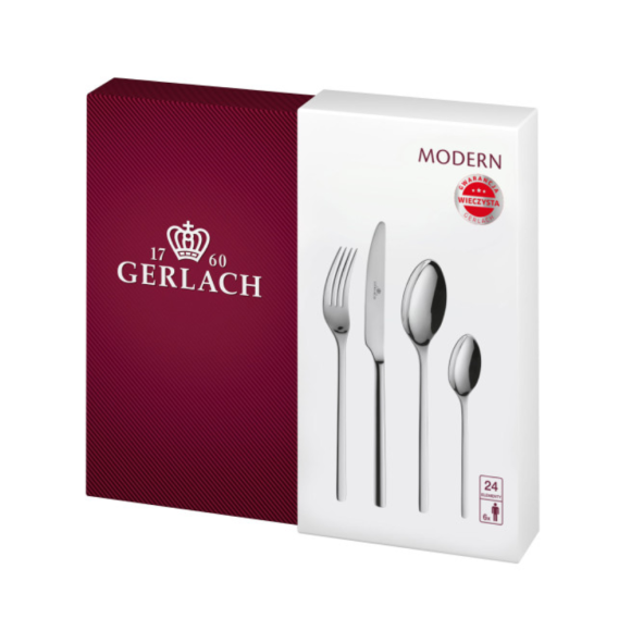 Gerlach Modern Sztućce Komplet 24 el pudelko / 6 osób / połysk