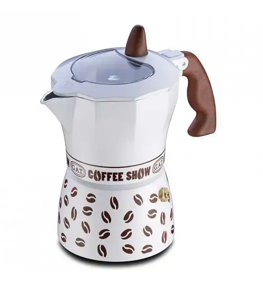 G.A.T. COFFEE SHOW Kawiarka aluminiowa poj. 2 filiżanki biała ECS2 / scapol