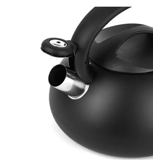 TADAR VITA Czajnik stalowy z gwizdkiem 3 l / czarny / matowy