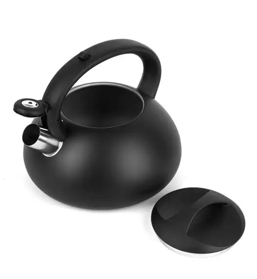 TADAR VITA Czajnik stalowy z gwizdkiem 3 l / czarny / matowy