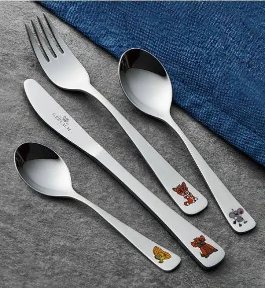 GERLACH PYCHOTKI Sztućce dla dzieci 4 elementy w pudełku / połysk