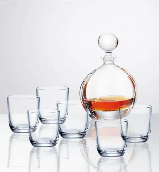 BOHEMIA ORBIT Zestaw do whisky karafka + 6 szklanek - CR214A500
