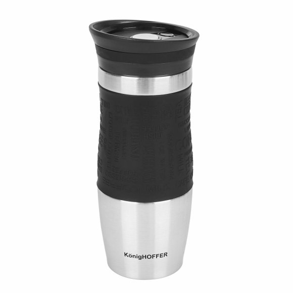 KönigHOFFER LOARA Kubek termiczny 400 ml czarny / stal nierdzewna