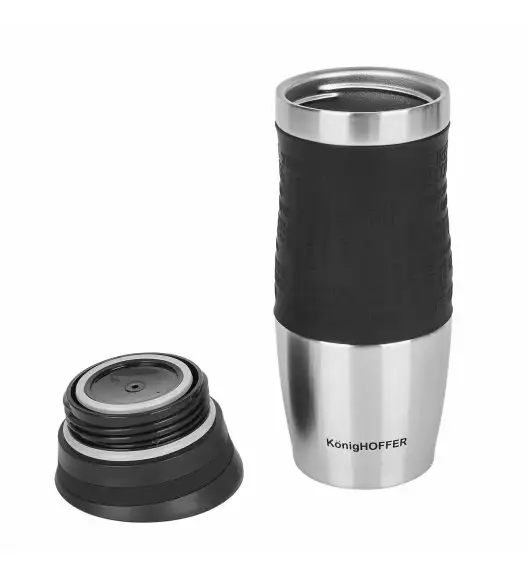 KönigHOFFER LOARA Kubek termiczny 400 ml czarny / stal nierdzewna