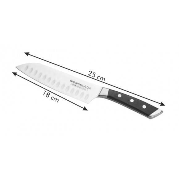 TESCOMA AZZA Nóż japoński Santoku 18 cm / stal nierdzewna VIDEO