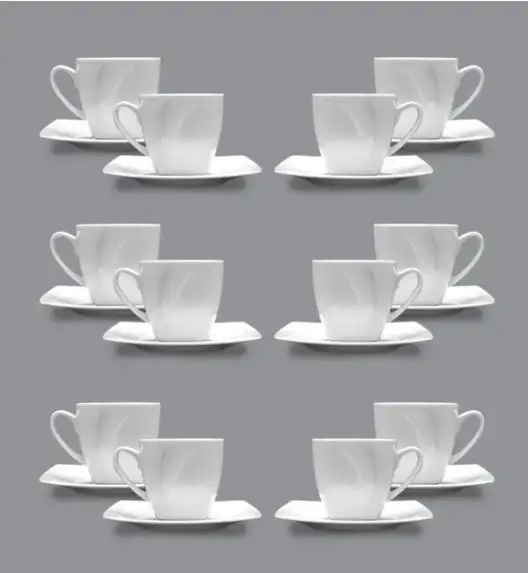 LUBIANA CELEBRATION Komplet 12 Filiżanek espresso 90 ml + spodki / 24 el / 12 os / porcelana