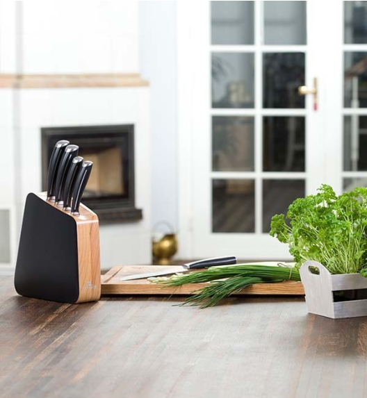 GERLACH LOFT Komplet 5 noży w bloku + ostrzałka 2w1 + nożyce do drobiu