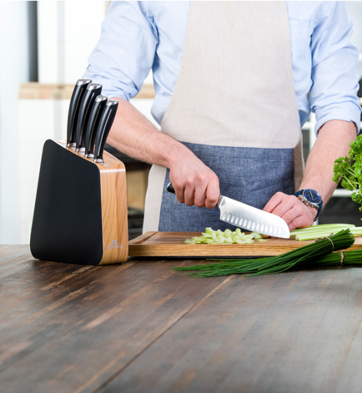 GERLACH LOFT Komplet 5 noży w bloku + ostrzałka 2w1 + nożyce do drobiu