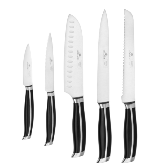 GERLACH LOFT Komplet 5 noży w bloku + ostrzałka 2w1 + nożyce do drobiu