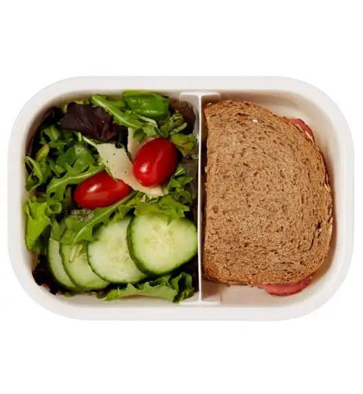 BLACK+BLUM Prostokątny lunch box, mały, biało zielony. Btrzy