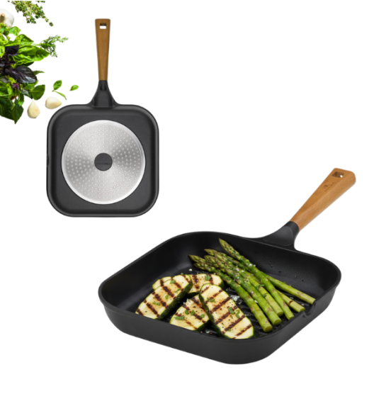 GERLACH NATUR Patelnia grillowa 24 cm / powłoka ceramiczna ILAG® Non-Stick 