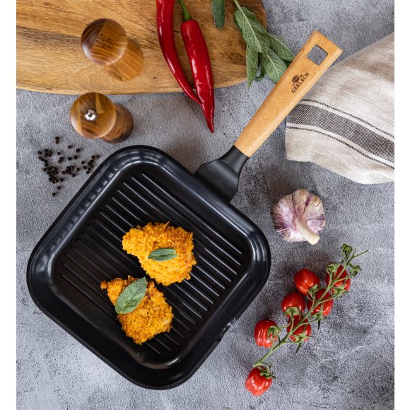 GERLACH NATUR EVO Patelnia grillowa 24 cm / powłoka ceramiczna ILAG® Non-Stick / 