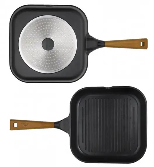GERLACH NATUR Komplet patelni  20, 24, 28 cm, Grillowa 28 cm / powłoka ceramiczna ILAG® Non-Stick