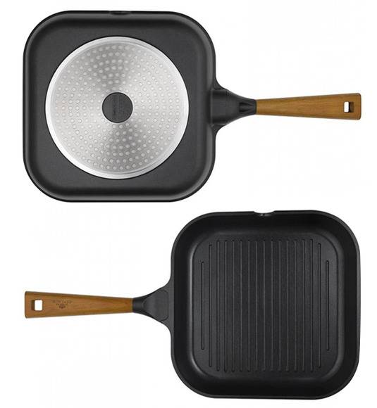 GERLACH NATUR Komplet patelni  20, 24, 28 cm, Grillowa 28 cm / powłoka ceramiczna ILAG® Non-Stick