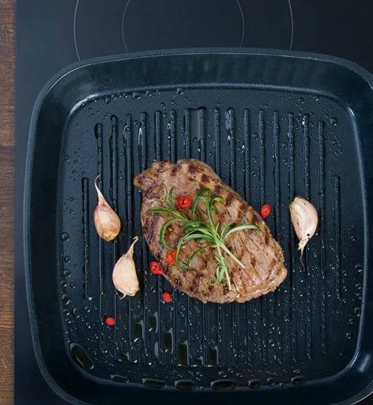 GERLACH NATUR Komplet patelni  20, 24, 28 cm, Grillowa 28 cm / powłoka ceramiczna ILAG® Non-Stick