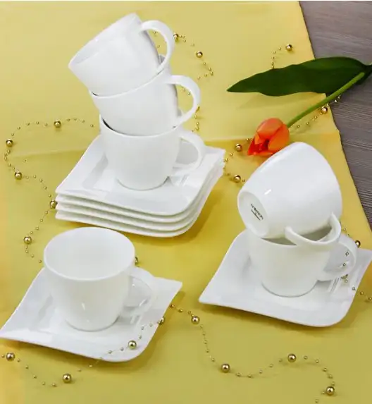 AMBITION FALA Serwis kawowy 12 elementów dla 6 osób / Porcelana 