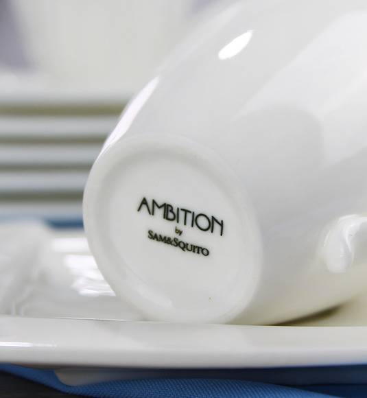 AMBITION KUBIKO Komplet kawowy 17 elementów dla 6 osób / Porcelana / 61249