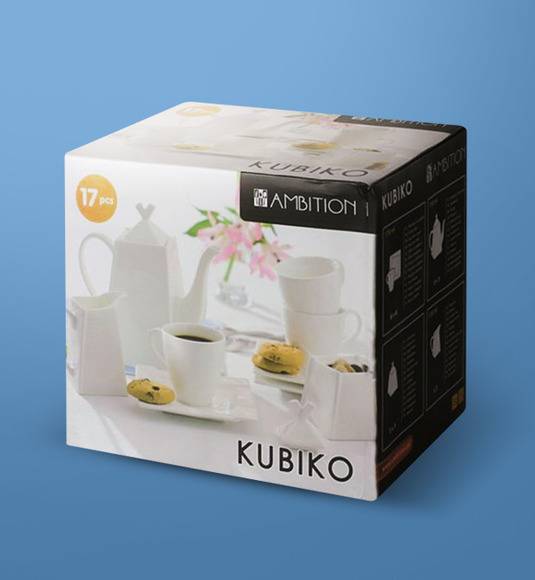 AMBITION KUBIKO Komplet kawowy 17 elementów dla 6 osób / Porcelana / 61249
