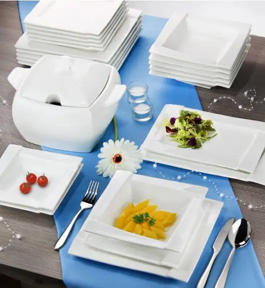 AMBITION KUBIKO Serwis obiadowy 42 elementy dla 12 osób / Porcelana 