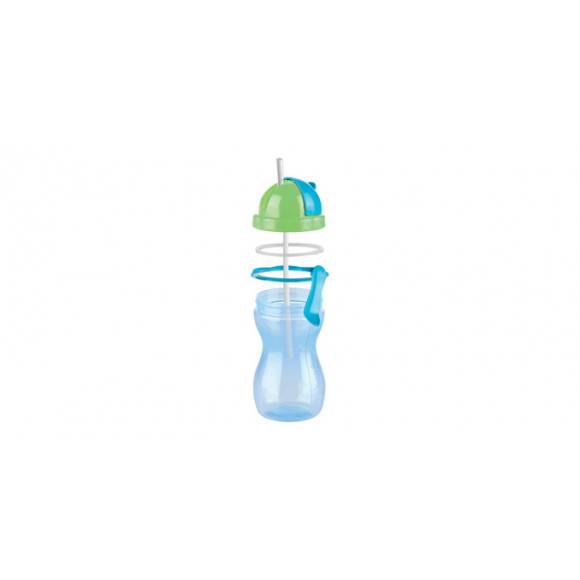 TESCOMA BAMBINI Butelka dziecięca ze słomką 300 ml / zielono - niebieska
