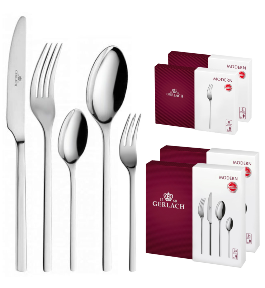 GERLACH MODERN Sztućce Komplet 60 el dla 12 osób / pudełko / połysk