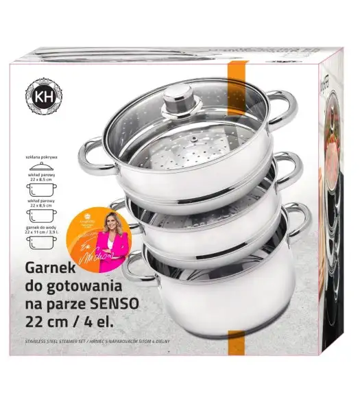 KönigHOFFER Garnek do gotowania na parze SENSO 22CM / 4ELEM INDUKCJA
