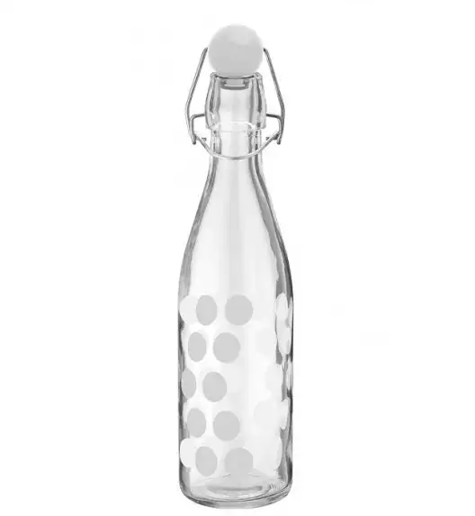 ZAK! DESIGNS Butelka szklana, biała, 1l z porcelanowym korkiem / Btrzy