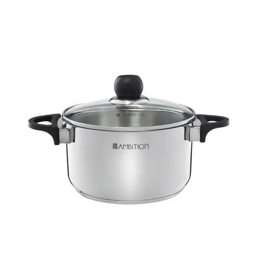 AMBITION VIKOS Garnek z pokrywką 20 cm 3,6 l / stal nierdzewna / 81258