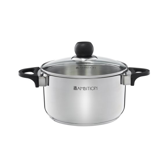 AMBITION VIKOS Garnek z pokrywką 20 cm 3,6 l / stal nierdzewna / 81258