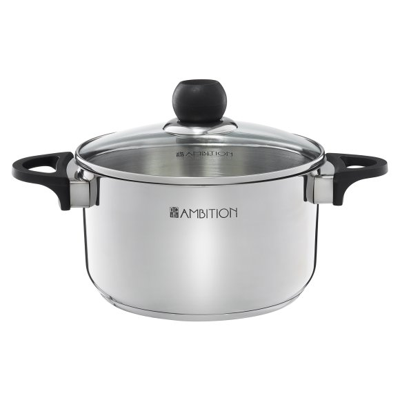 AMBITION VIKOS Garnek z pokrywką 24 cm 6 l / stal nierdzewna / 81259