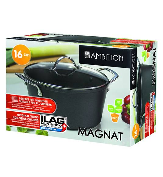 AMBITION MAGNAT Garnek aluminiowy 16 cm z powłoką ILAG Non-Stick Premium INDUKCJA / 34062