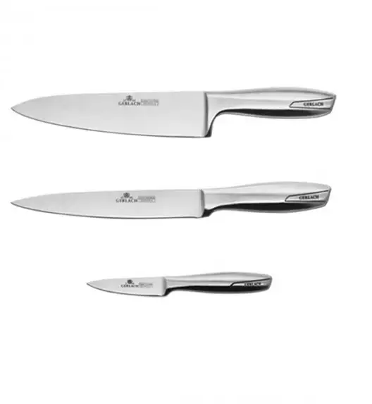 Noże kuchenne Gerlach Modern 993 - 3 szt TRIOPACK. Noże całostalowe. 