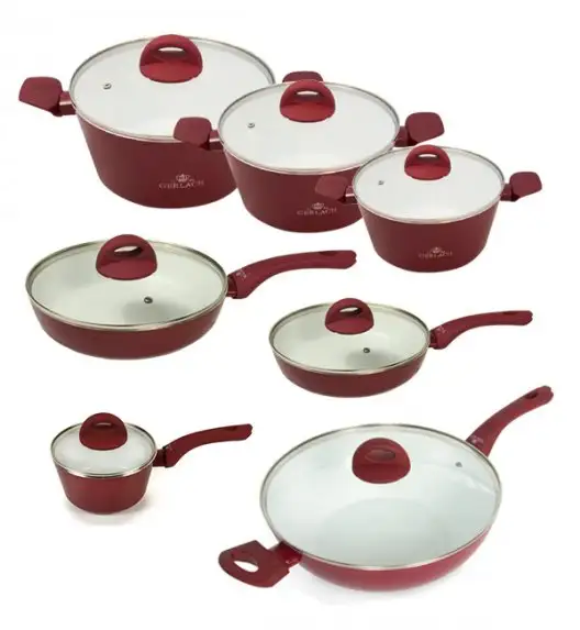 Gerlach Harmony Ceramiczne 14 ele. Garnki, patelnie, wok + pokrywki GRATIS!