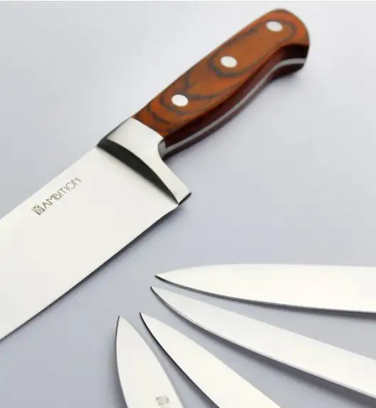 AMBITION TITANIUM Nóż kuchenny 13 cm / drewniana rękojeść