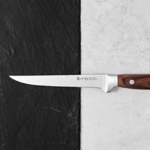 AMBITION TITANIUM Nóż kuchenny do filetowania 15 cm / drewniana rękojeść