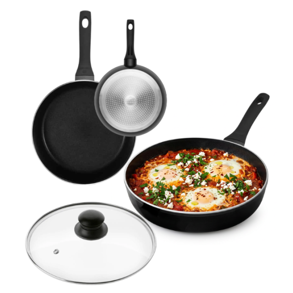 GERLACH HARMONY CLASSIC POŁYSK Patelnia 24 cm z pokrywką / powłoka ceramiczna ILAG