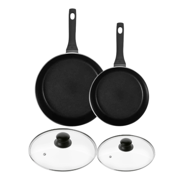 GERLACH HARMONY CLASSIC Zestaw patelni z powłoką ceramiczną ILAG 20, 28 cm z pokrywkami / 4 elementy