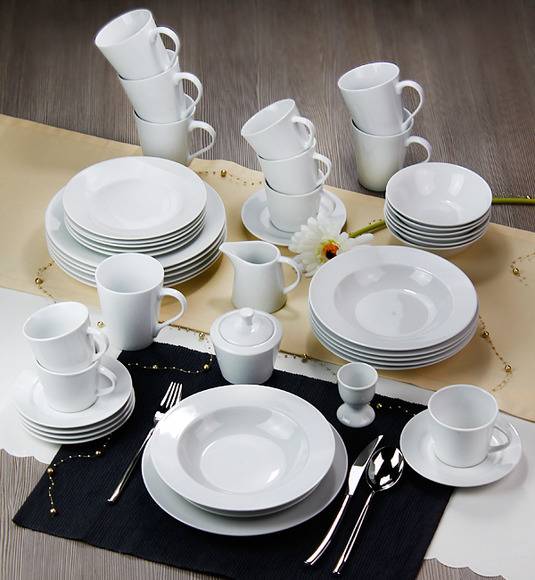 WYPRZEDAŻ! ARZBERG EMILY Niemiecki serwis obiadowo-kawowy 50 el / 6 os / porcelana