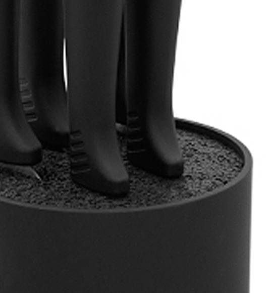 GERLACH SMART BLACK 994 Zestaw noży w bloku 6 elementów + ostrzałka 2w1 / antypoślizgowa rękojeść / 994CZARNY/2w1