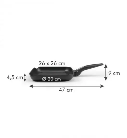 TESCOMA SmartCLICK Patelnia grillowa 26 cm z odłączaną rączką​ / powłoka antyadhezyjna VIDEO 