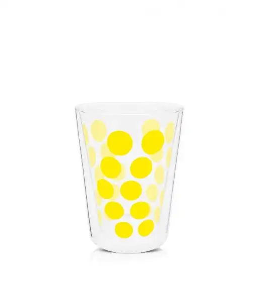 ZAK! DESIGNS Szklanka z podwójnymi ściankami, żółte kropki, 350 ml / Btrzy