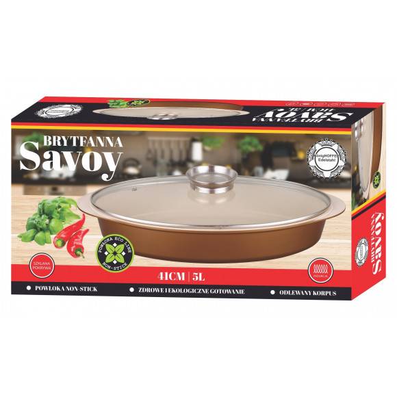 KonigHOFFER ORO Brytfanna owalna 41 cm z odlewu aluminium z aromatyzerem / non-stick / złoty