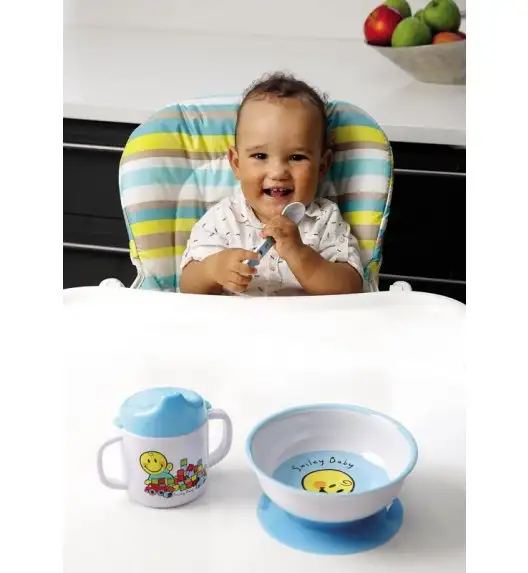 ZAK! DESIGNS Smiley Baby zestaw do nauki samodzielnego jedzenia dla chłopczyka, niebieski /Btrzy