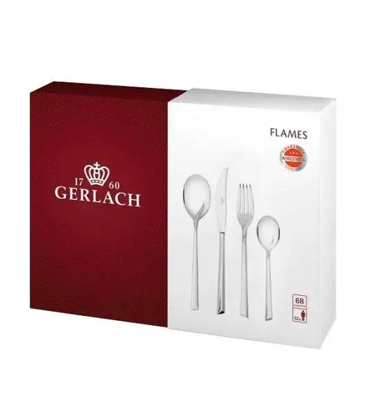 Gerlach Flames Sztućce Komplet 98 el (pudełko 68+dodatki) / 18 osób / połysk 