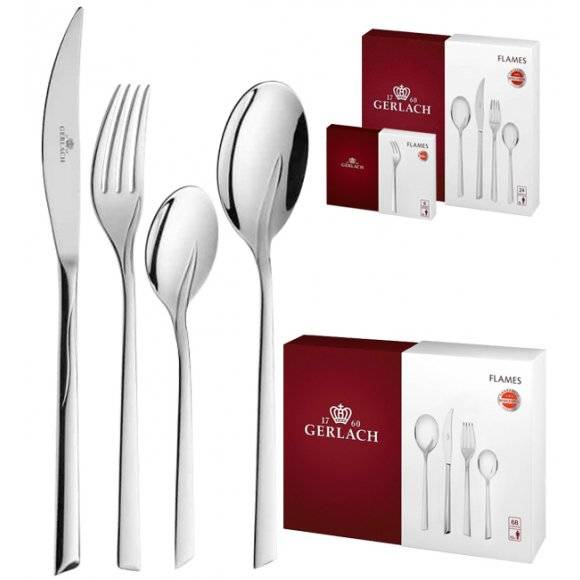 Gerlach Flames Sztućce Komplet 98 el (pudełko 68+dodatki) / 18 osób / połysk 