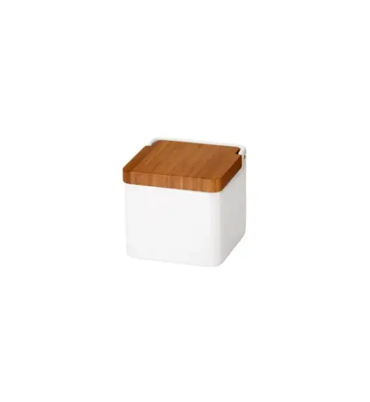 WYPRZEDAŻ! TESCOMA ON LINE pojemnik z pokrywką na żywność przyprawy 11 cm / ceramika + drewno bambusowe
