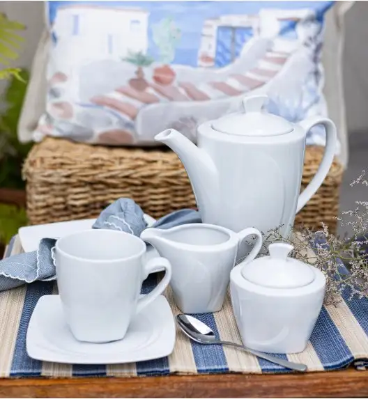 LUBIANA CELEBRATION Komplet Mlecznik 200 ml + cukiernica 200 ml z pokrywką / 3 el / porcelana